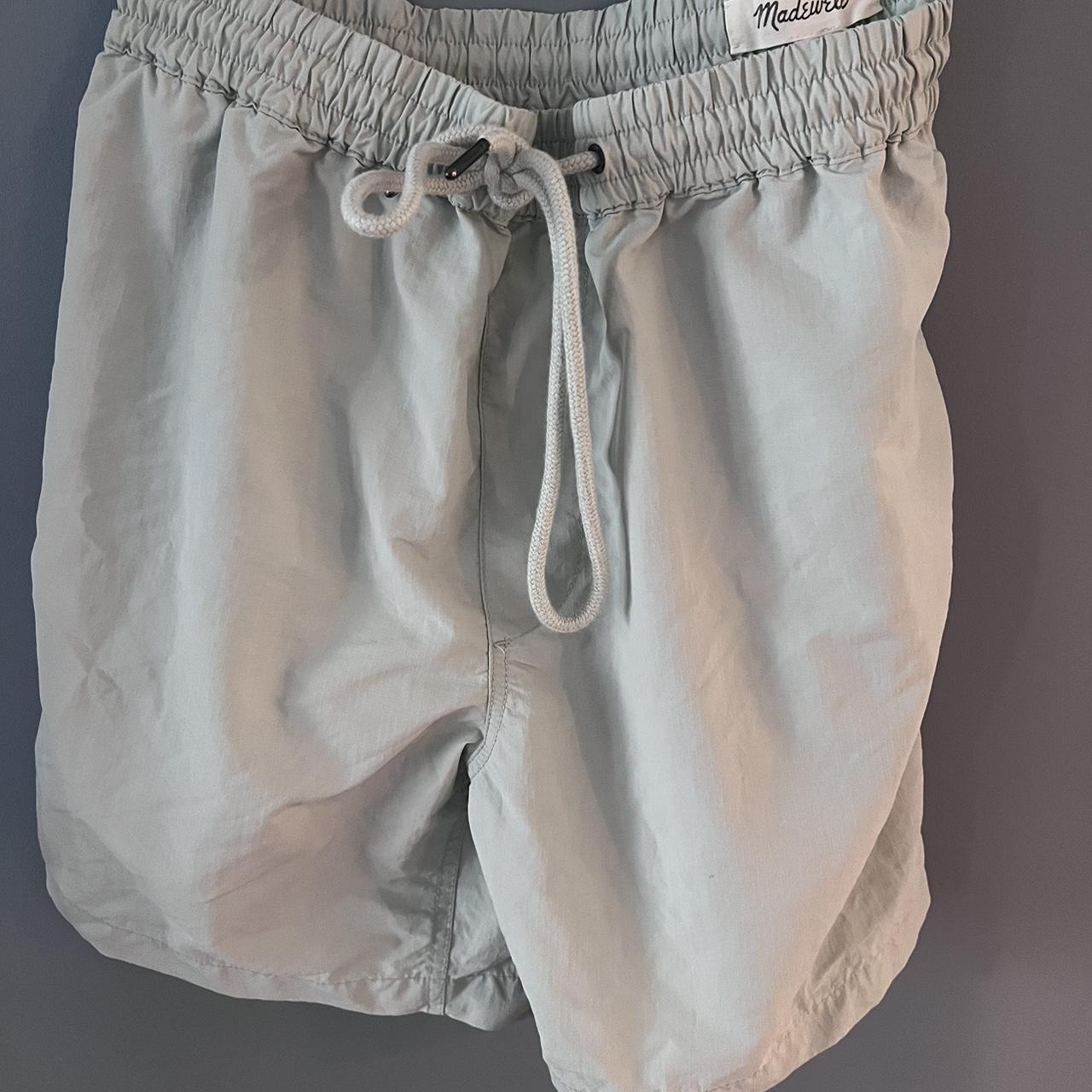 Madewell Men's Green and Blue Shorts Depop