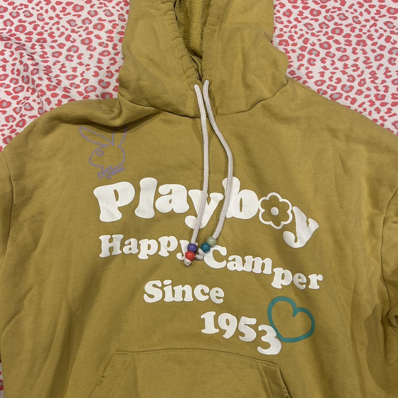 Pacsun Playboy happy camper yellow and white