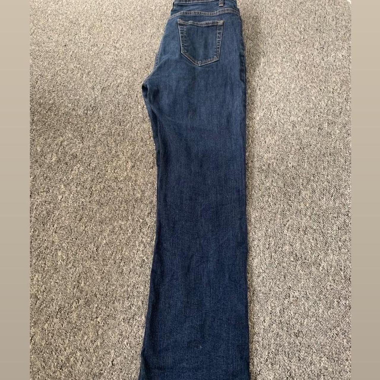 Jaeger Women's Blue and Navy Jeans | Depop