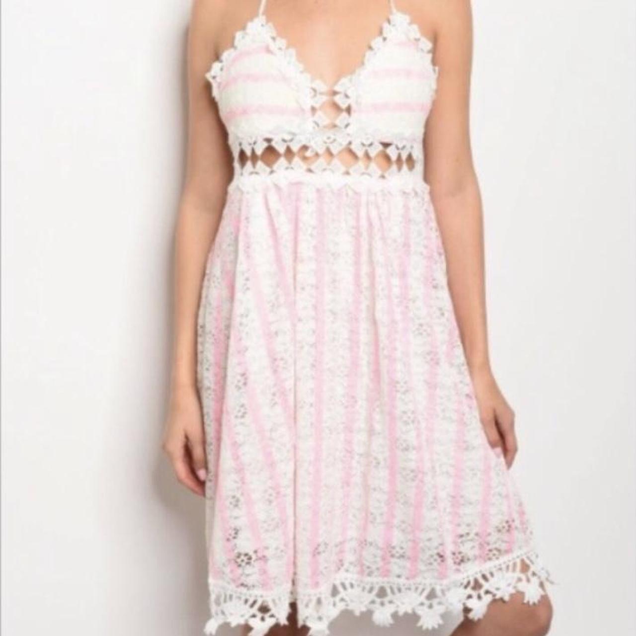 White eyelet best sale halter dress