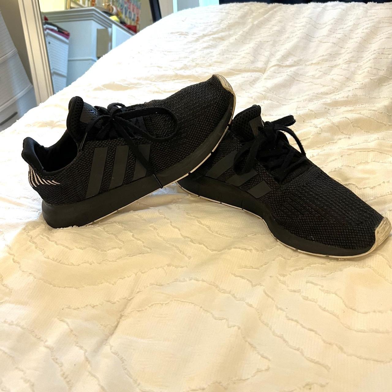 adidas all black sneakers! only worn a couple of... - Depop