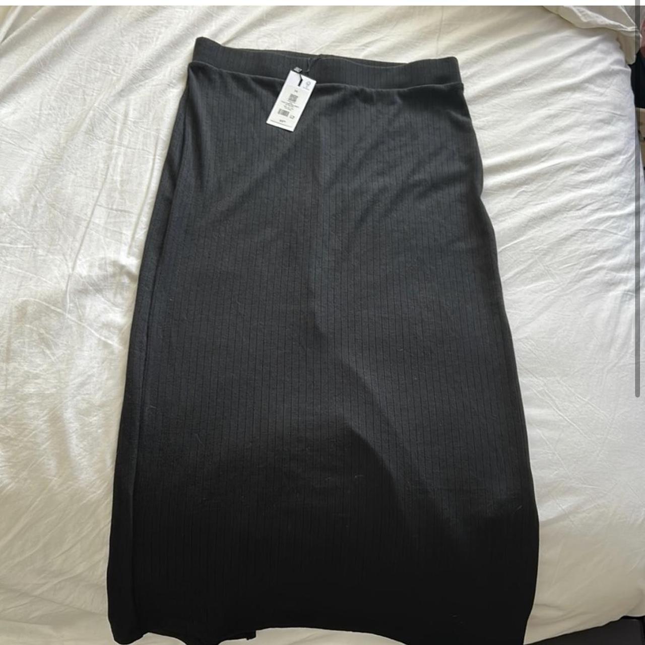 Dynamite long black pencil skirt with slit size... - Depop