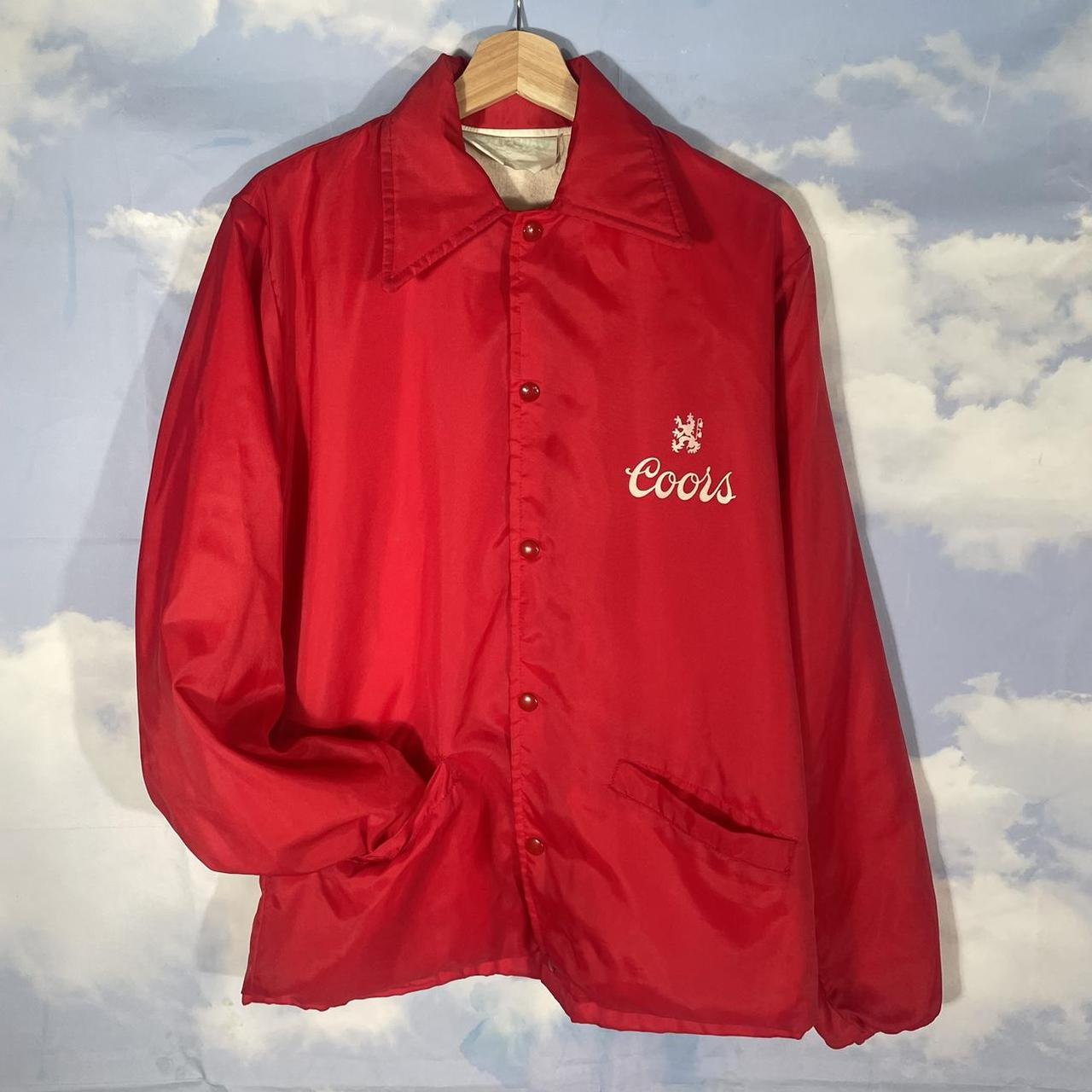 💘 vintage 70s 80s red Coors nylon jacket 💘,