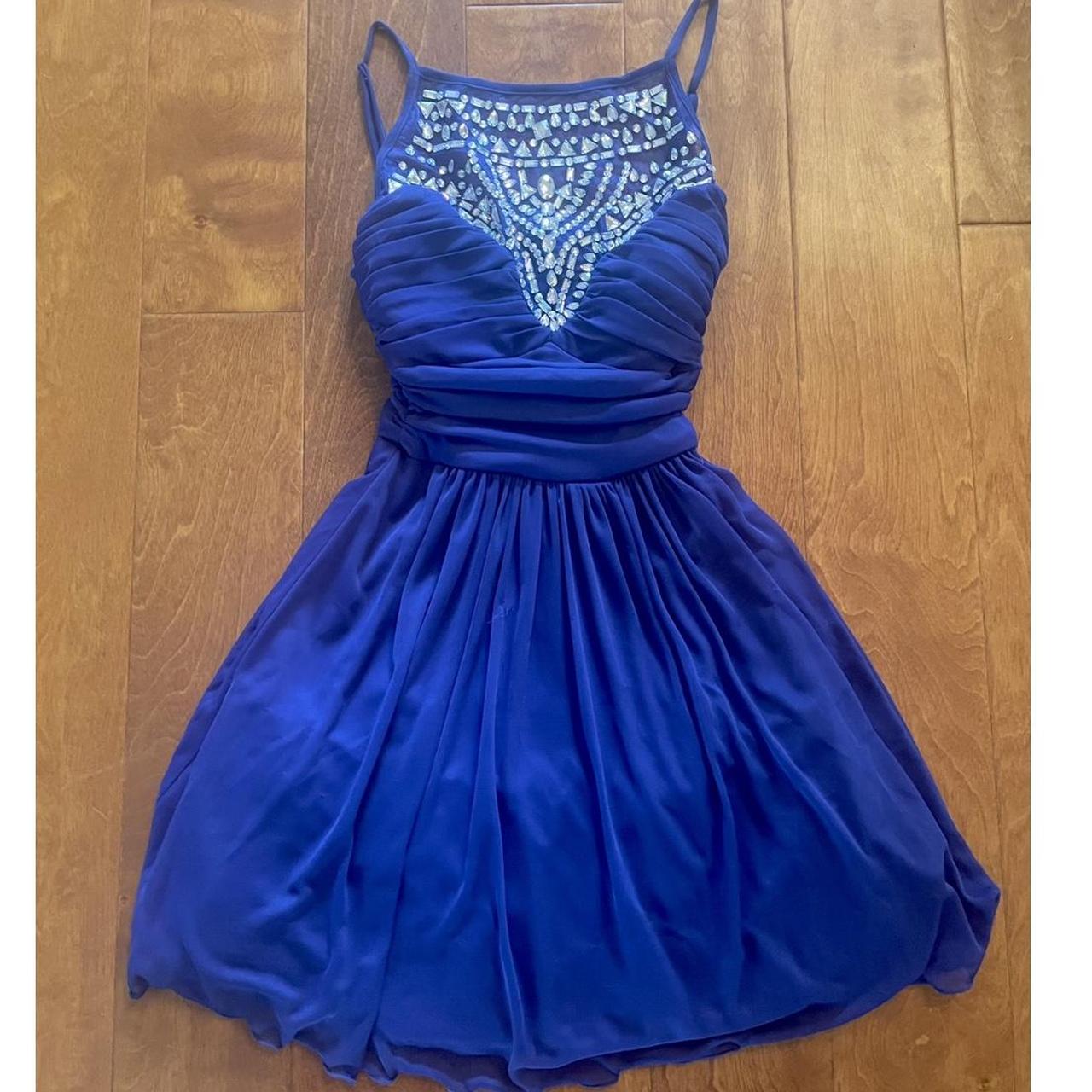 B Darlin Women's Blue Dress | Depop