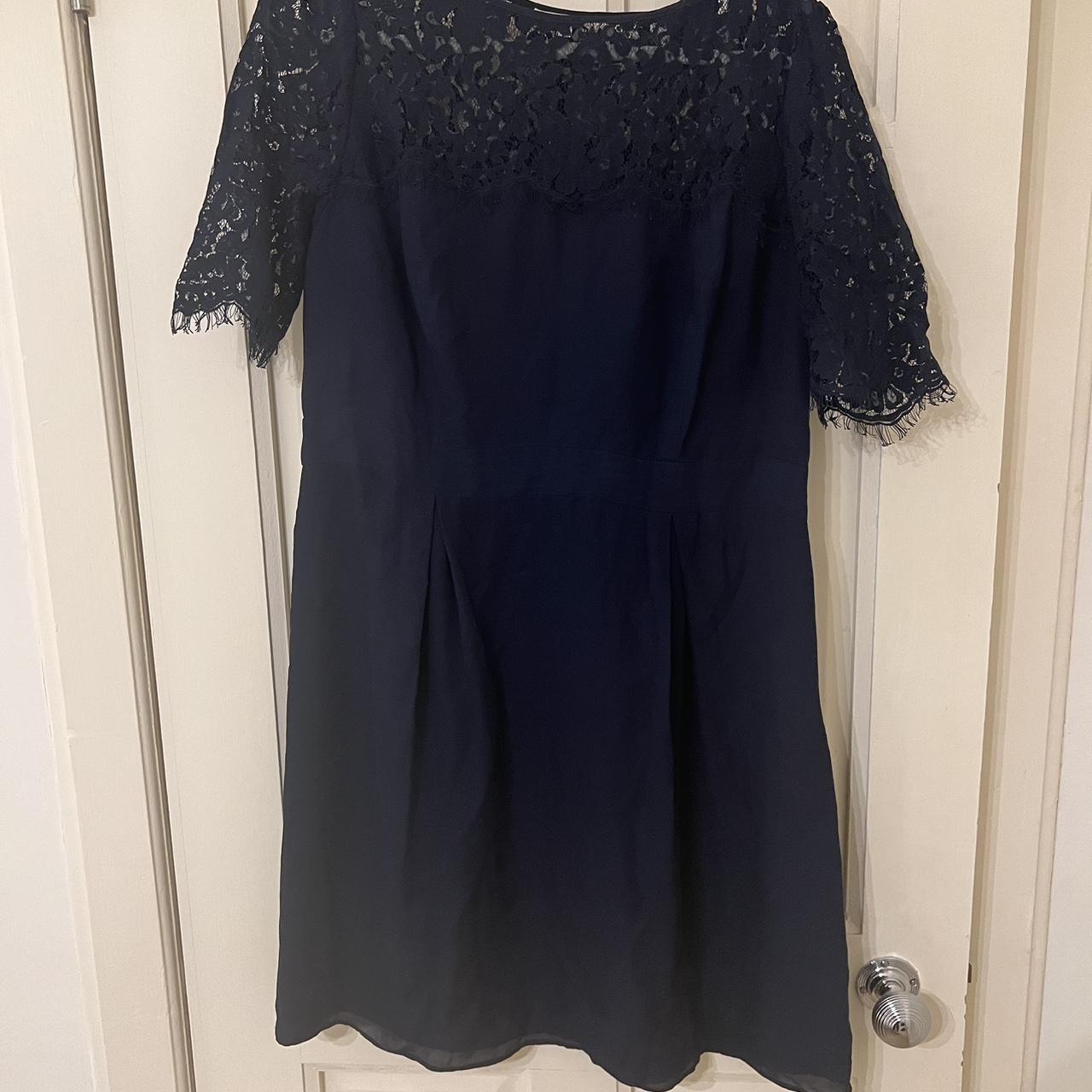 Temperley Women's Navy Dress | Depop