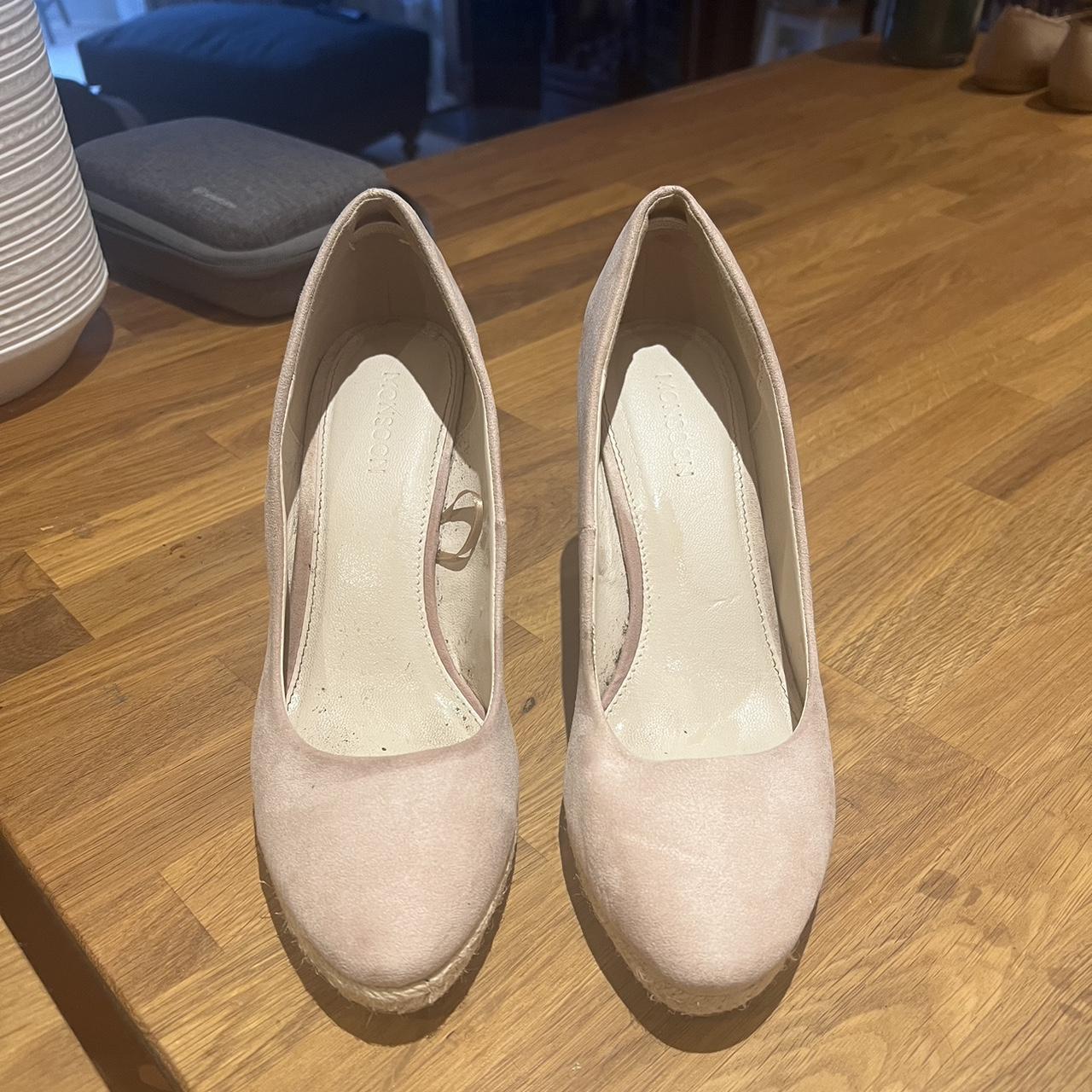 Monsoon espadrille wedges pink nude Depop