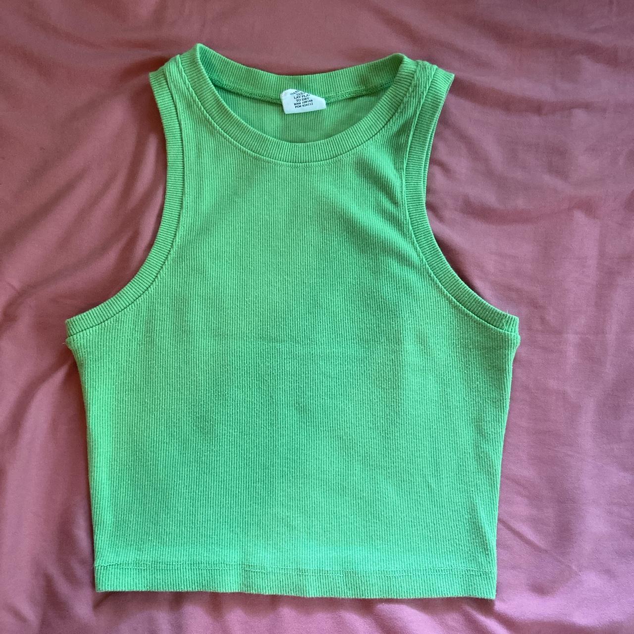 Tilly’s Green Crop Tank Size small Good Condition - Depop