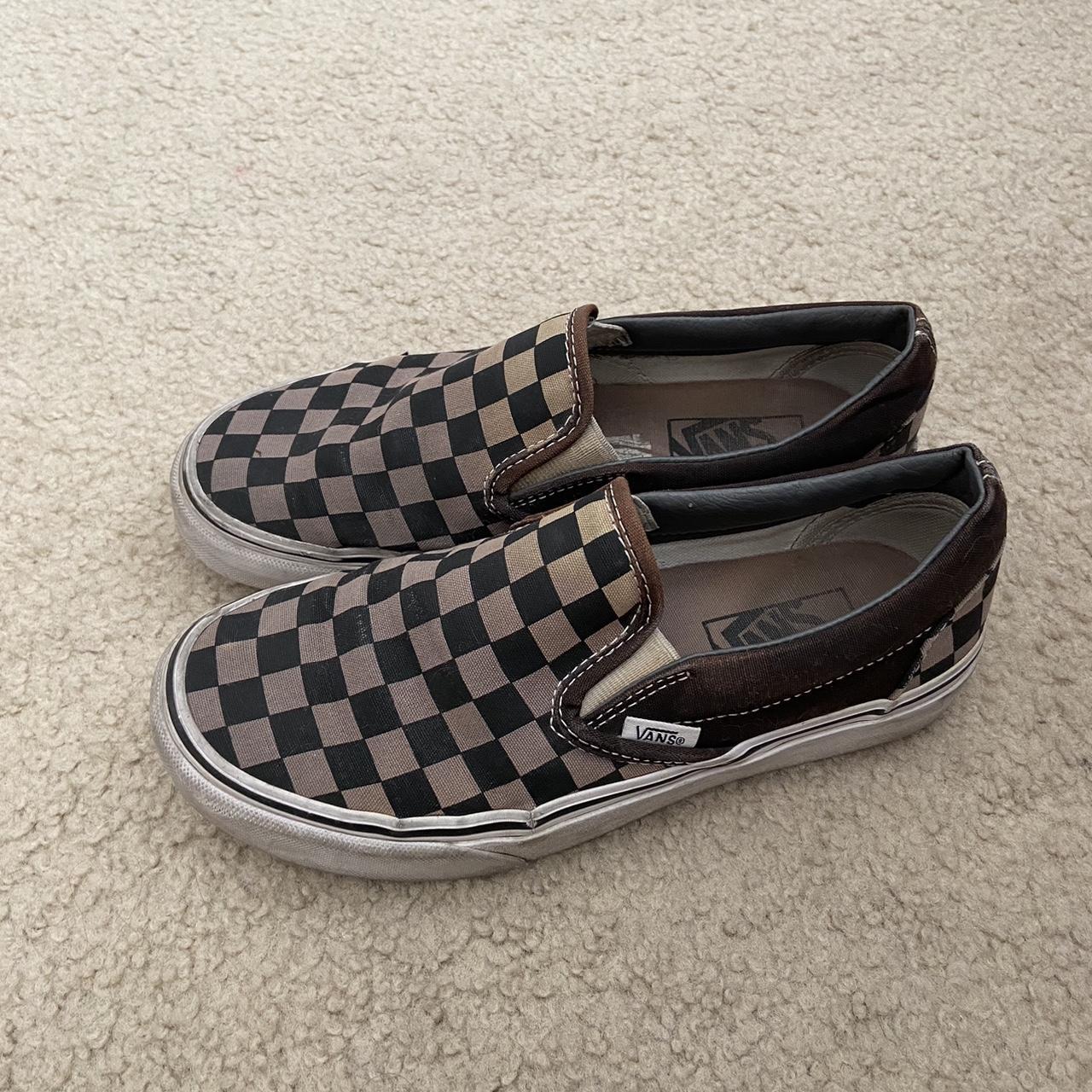 VANS checkered slip on - Depop