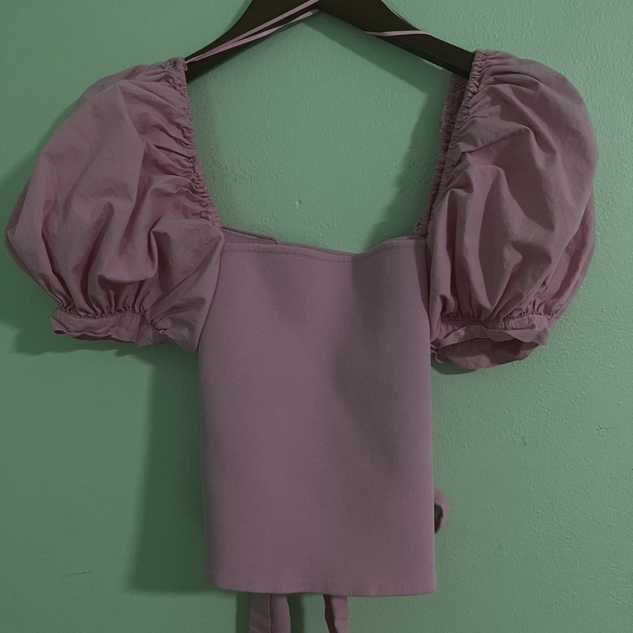 SHOP CLOSING AUGUST 27 pink puff sleeve zara top... Depop