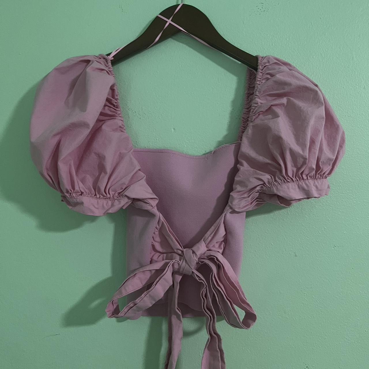 SHOP CLOSING AUGUST 27 pink puff sleeve zara top... Depop