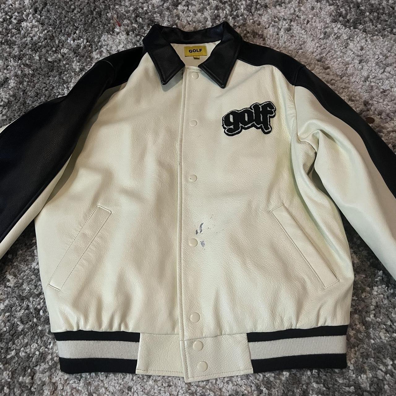 Golf wang olde leather jacket Really heavy nice | Depop