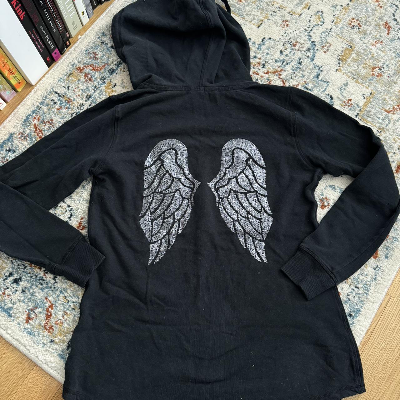 Victoria secret rhinestone angel wings hoodie Depop