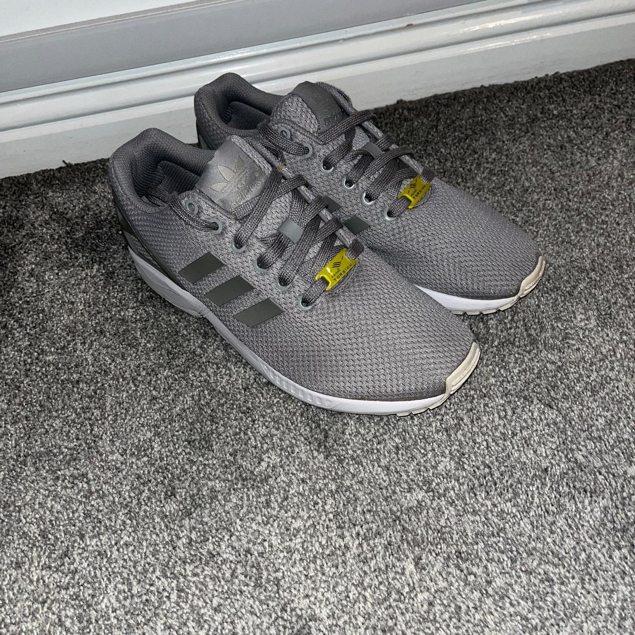 Grey adidas flux on sale trainers