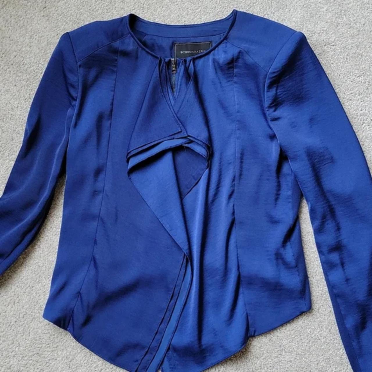 BCBG Maxazria Flora Blue jacket blazer Medium Blue Depop