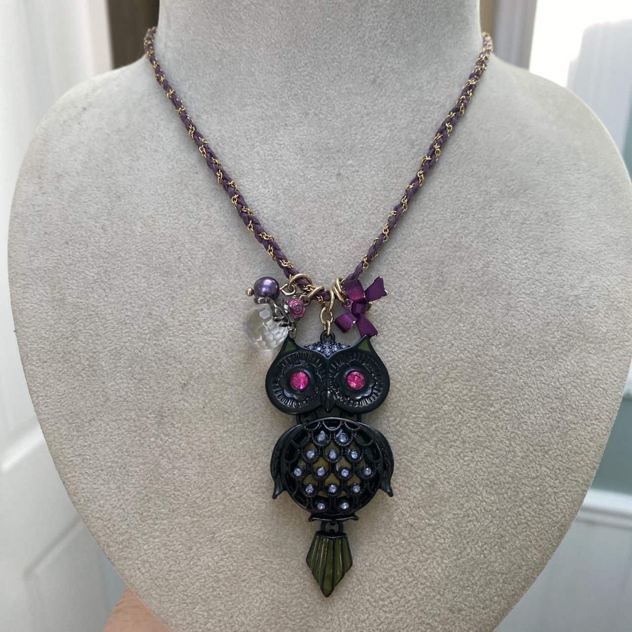 Betsey johnson hot sale owl necklace