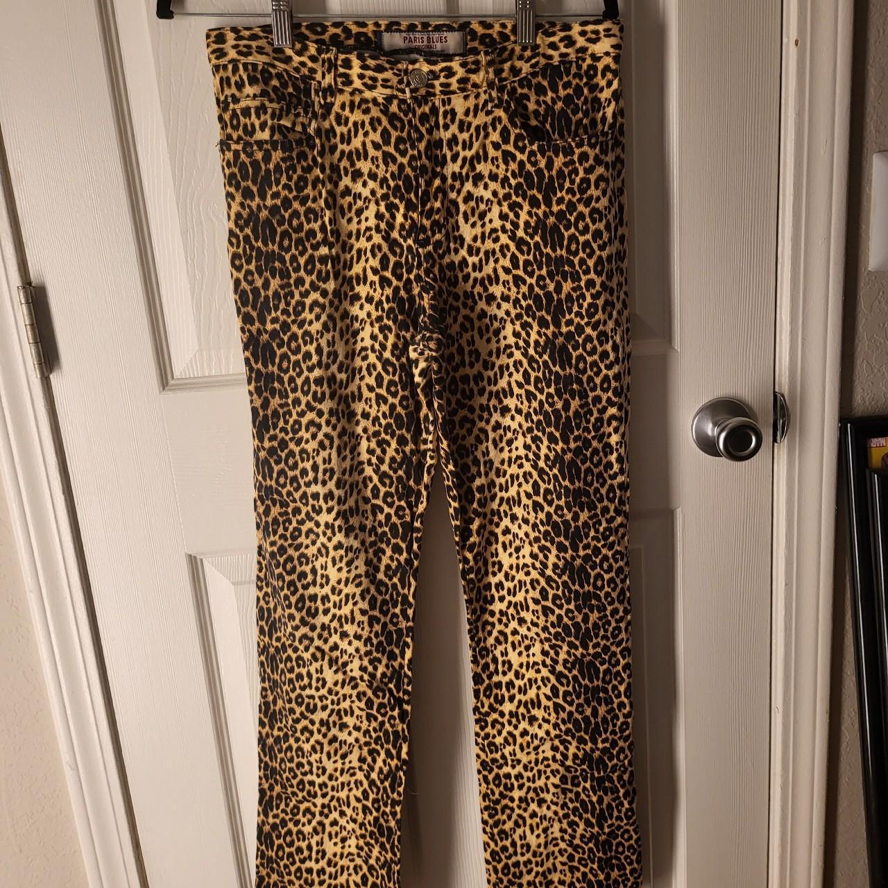 Vintage Paris Blues Leopard Print Pants excellent... - Depop