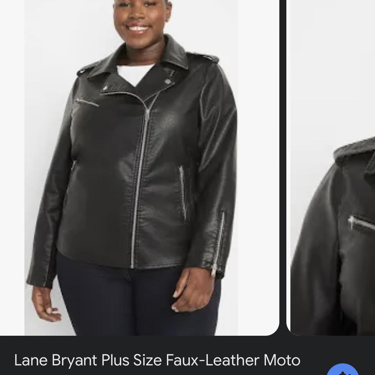 Lane Bryant Faux Leather Moto Jacket Depop