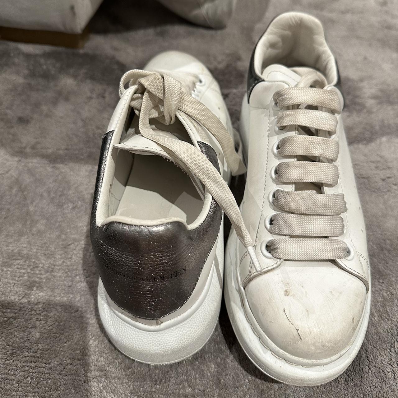 alexander mcqueen silver sneakers