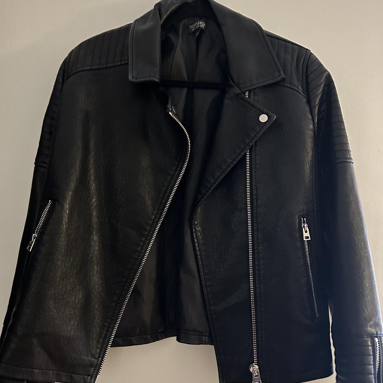 Leather Biker Jacket - Depop