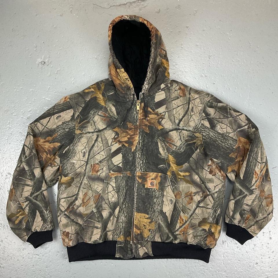 Carhartt real tree canvas work jacket. Carhartt logo - Depop