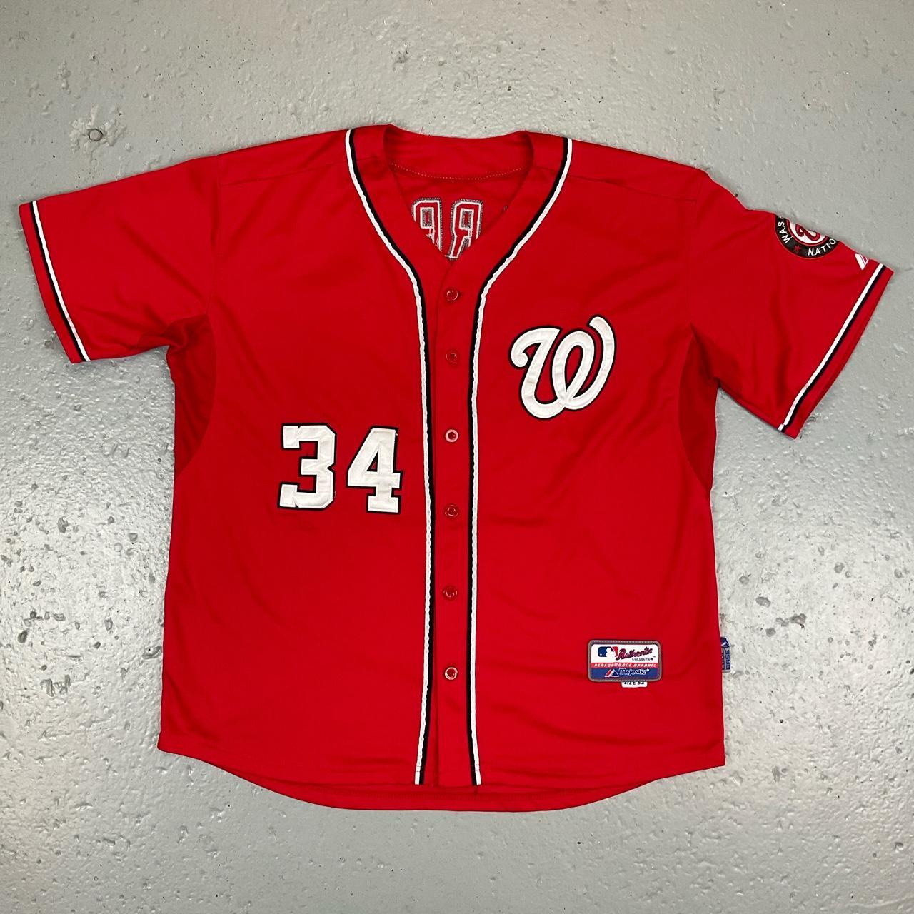 Majestic -  MLB WASHINGTON NATIONALSベースボールシャツ A3473 Majestic MLB Youth Washington Nationals White Home Cool Base