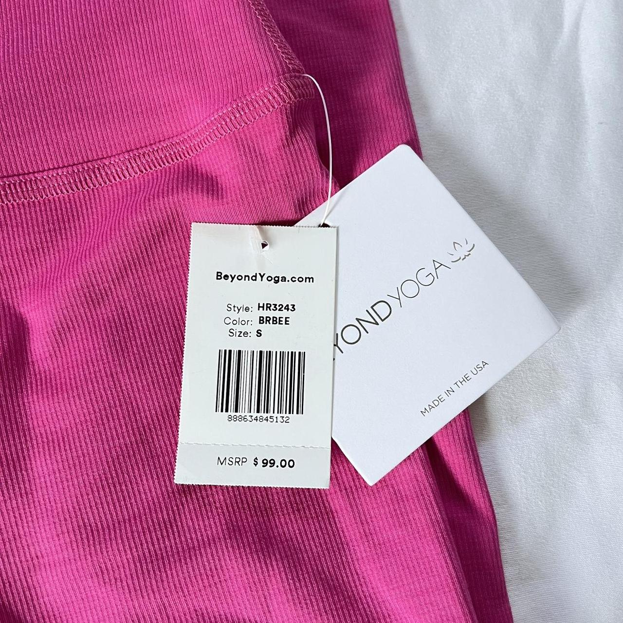 beyond yoga hot pink ribbed leggings brand new with... Depop