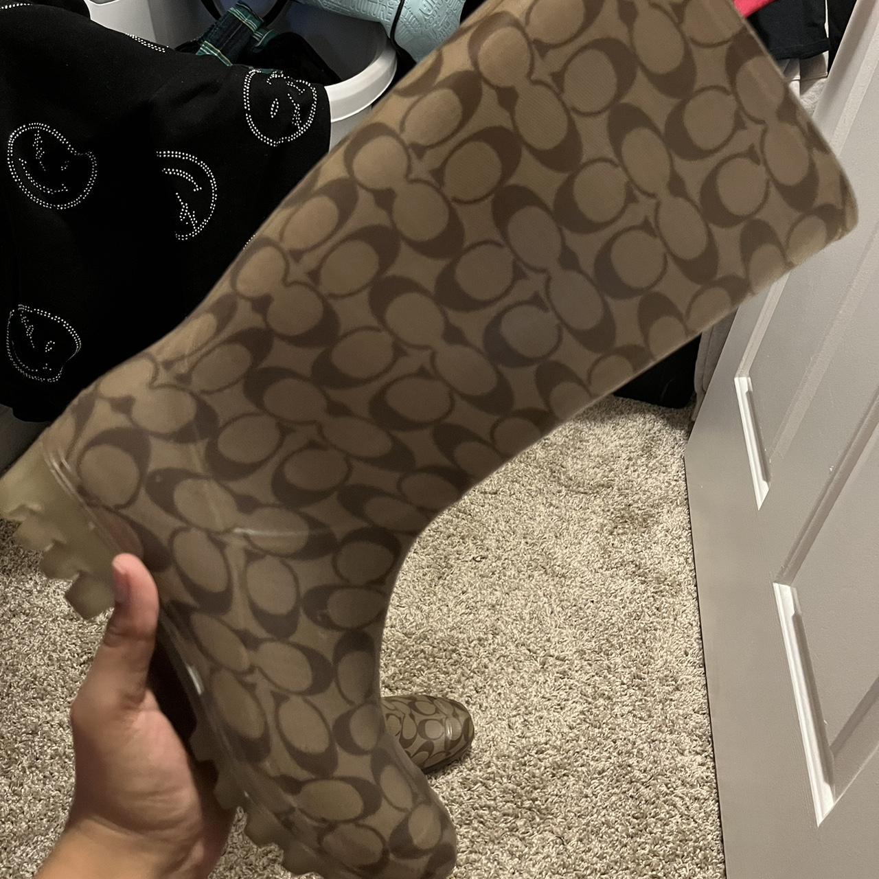 coach rain boots size 10