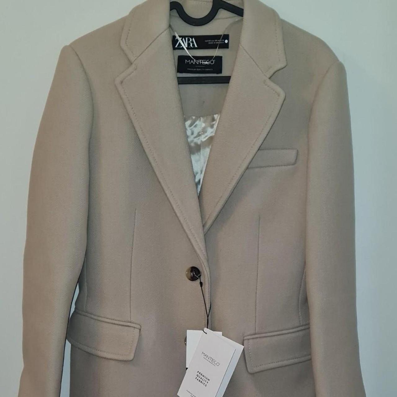 ZARA ZW COLLECTION MANTECO WOOL BLEND COAT Depop