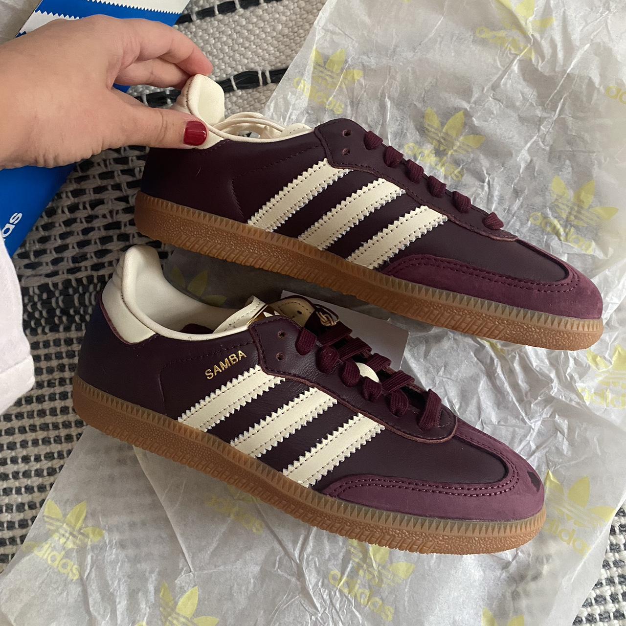 Adidas Sambas in Maroon Brand new never worn!... - Depop