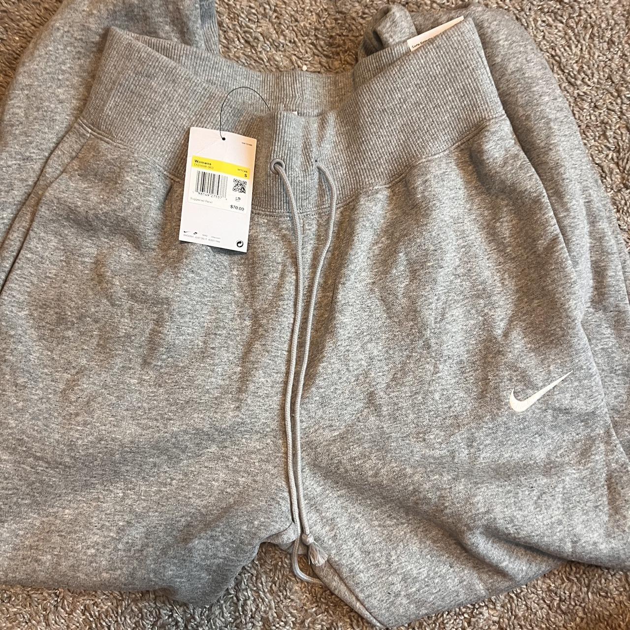brand new women's grey nike sweatpants high rise... Depop
