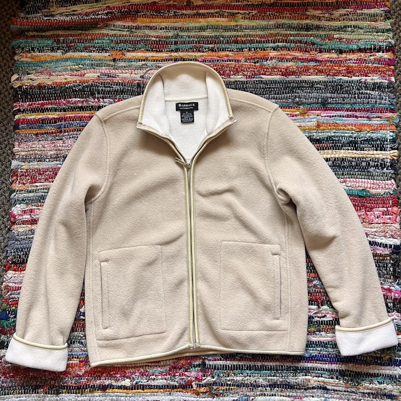 fleece zip up - size medium end of sleeves can be... - Depop