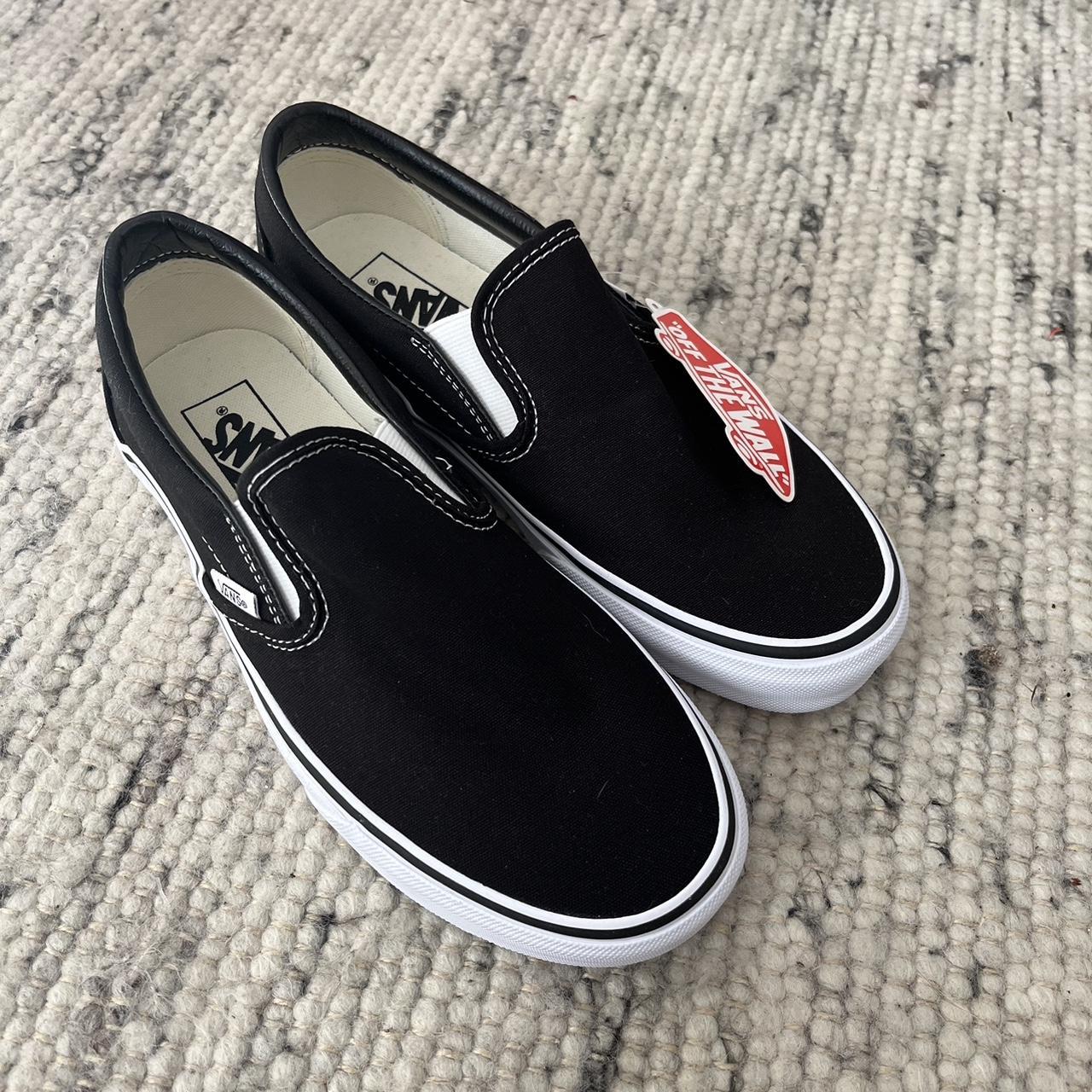 Black and white Vans slip on sneakers. Brand new... Depop