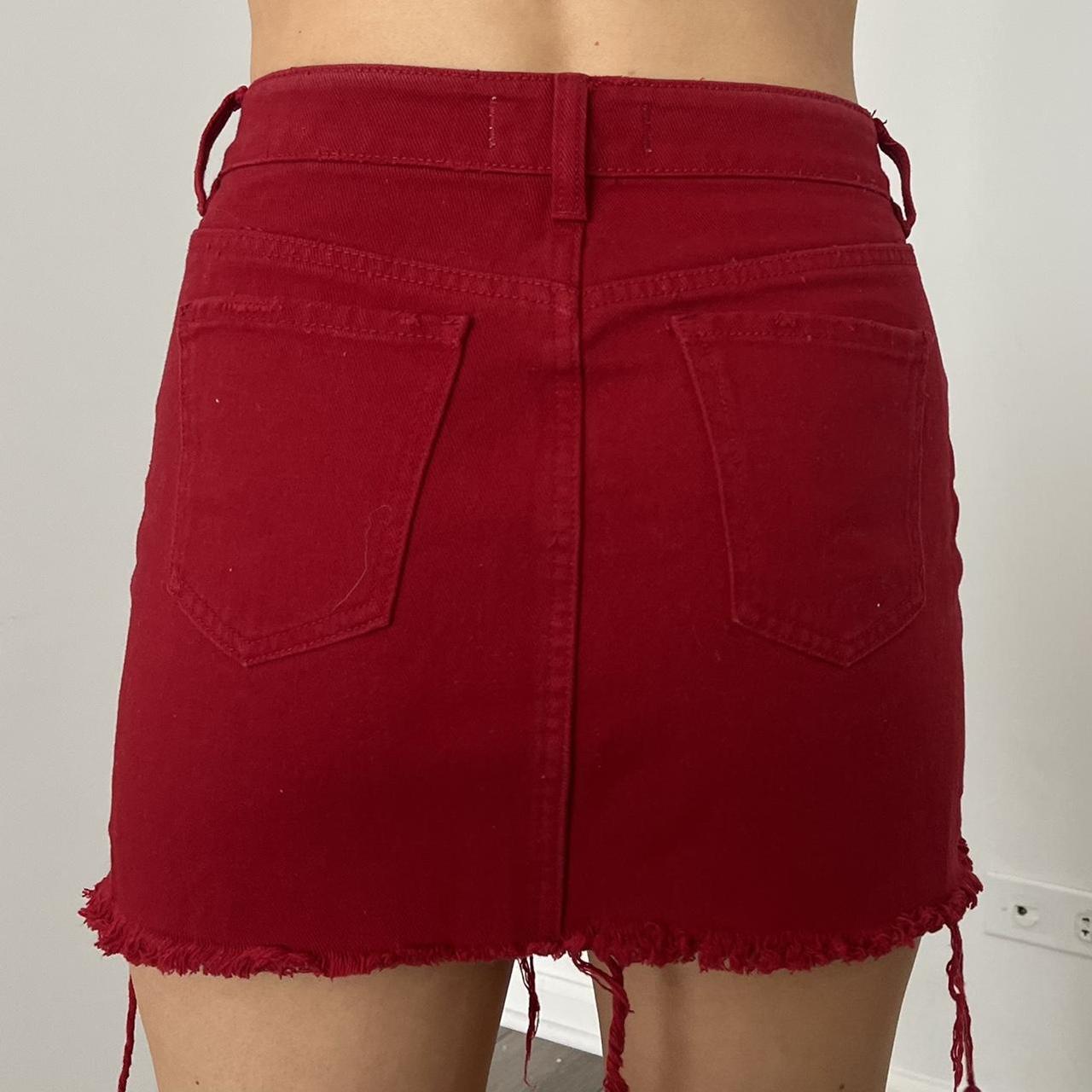 Pacsun red 2025 denim skirt