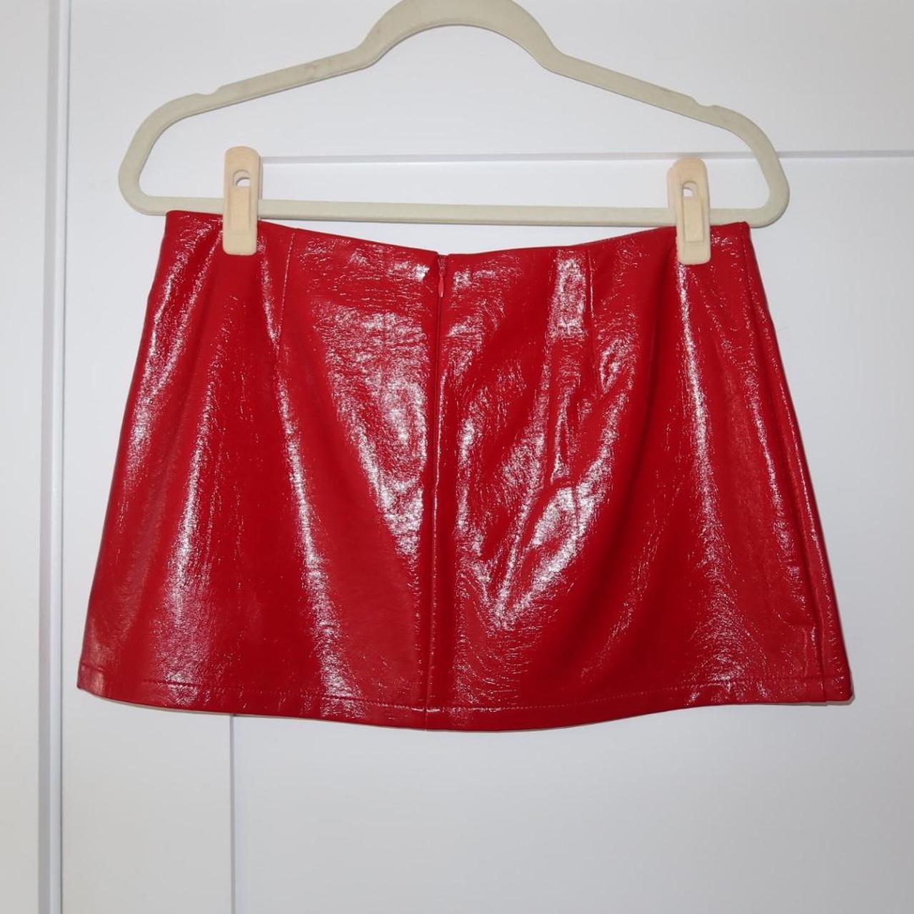 Zara Red Leather Pants #zara #leatherpants #red - Depop