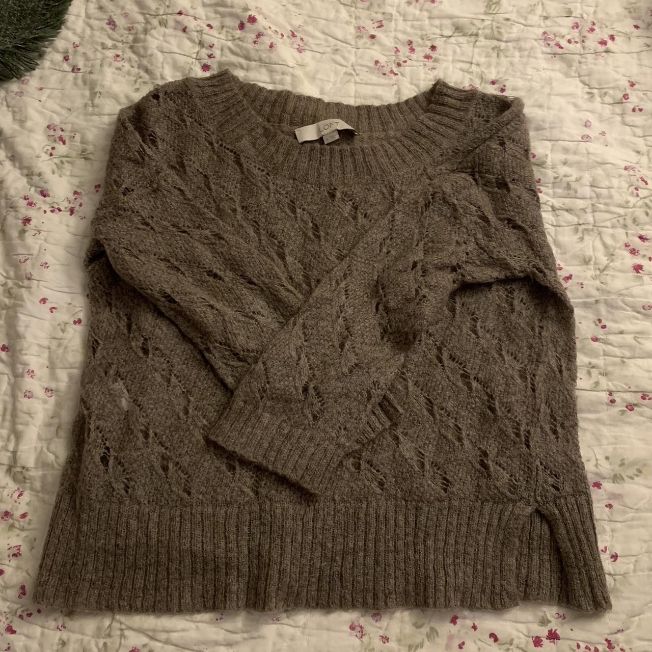 Loft brown-gray sweater:) super cute and perfect for... - Depop