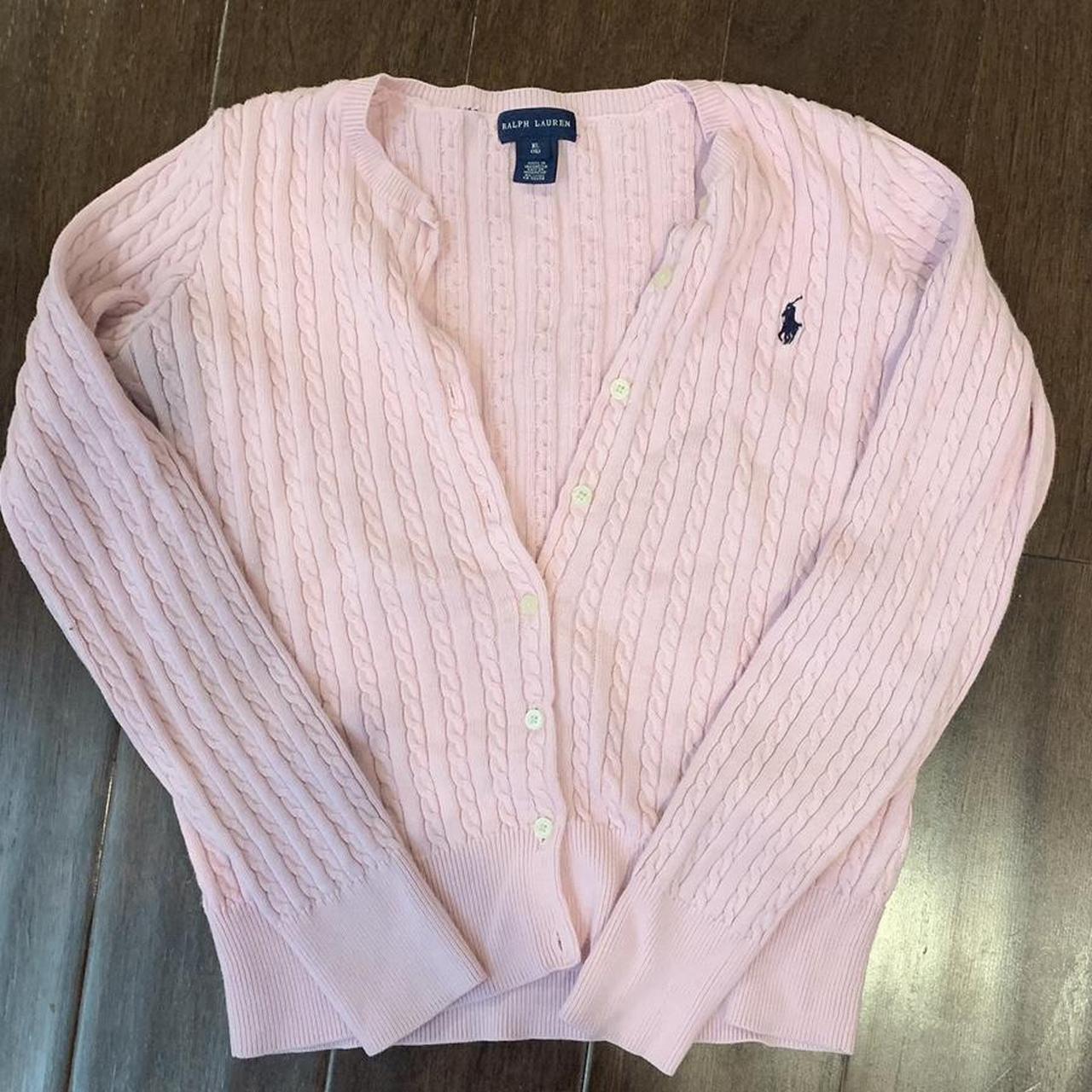 Ralph Lauren Women's Pink Cardigan | Depop