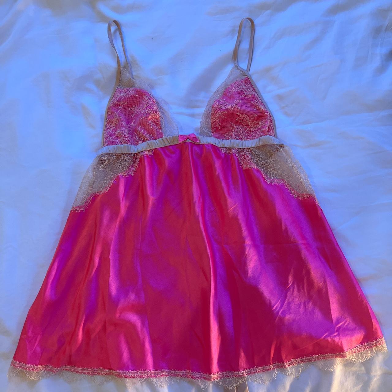 Vintage Victoria's Secret Satin Fuchsia Pink - Depop