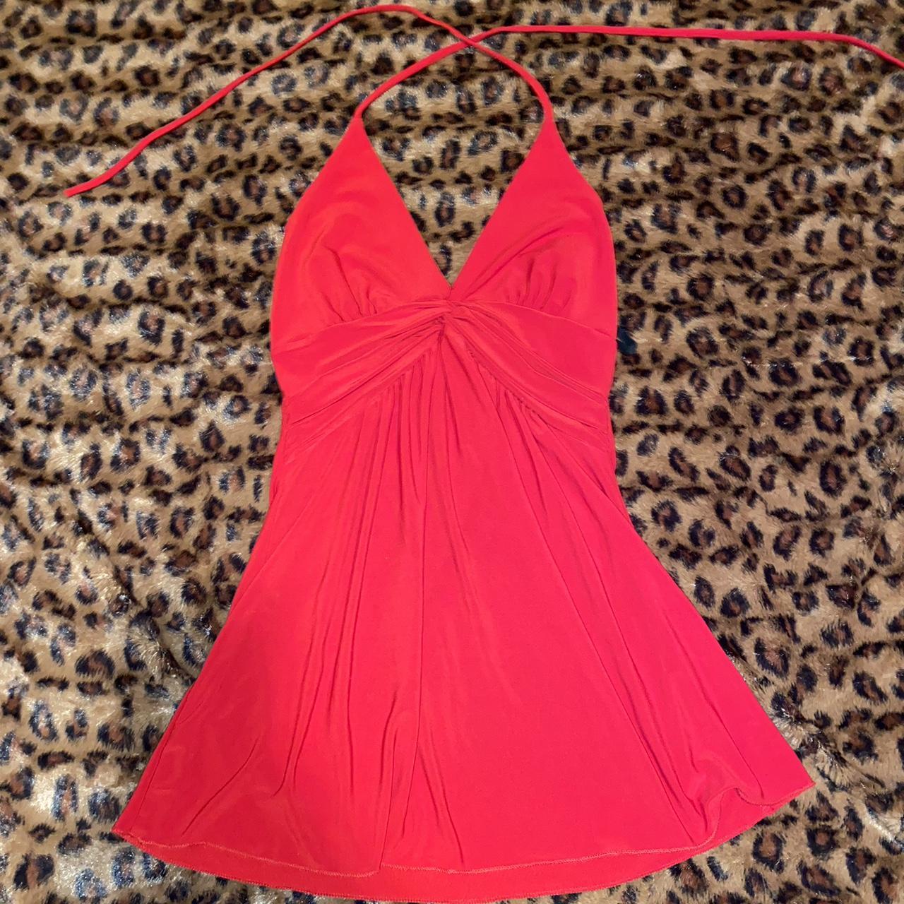 Red halter top. stretchy soft material fits size... - Depop