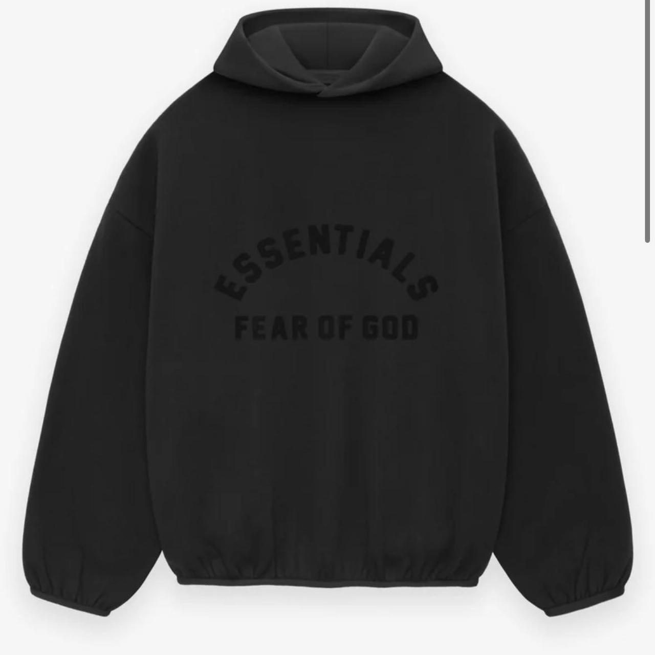 Essentials Fear of god black hoodie: NYLON FLEECE... - Depop