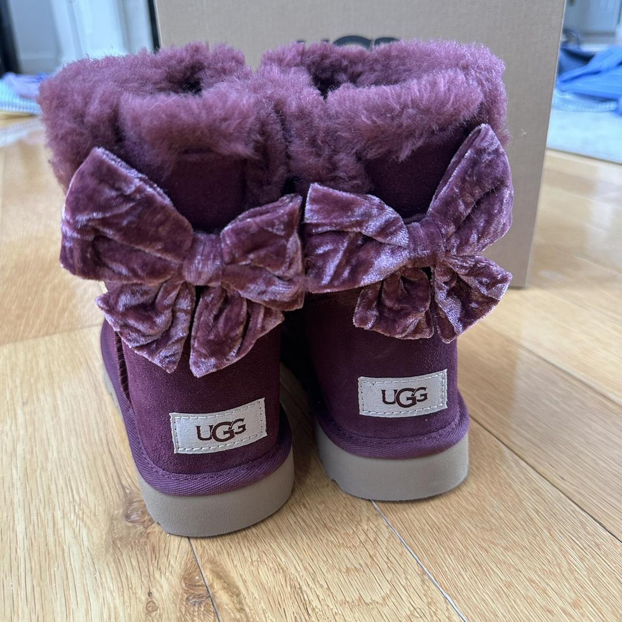 Burgundy uggs cheap with bows