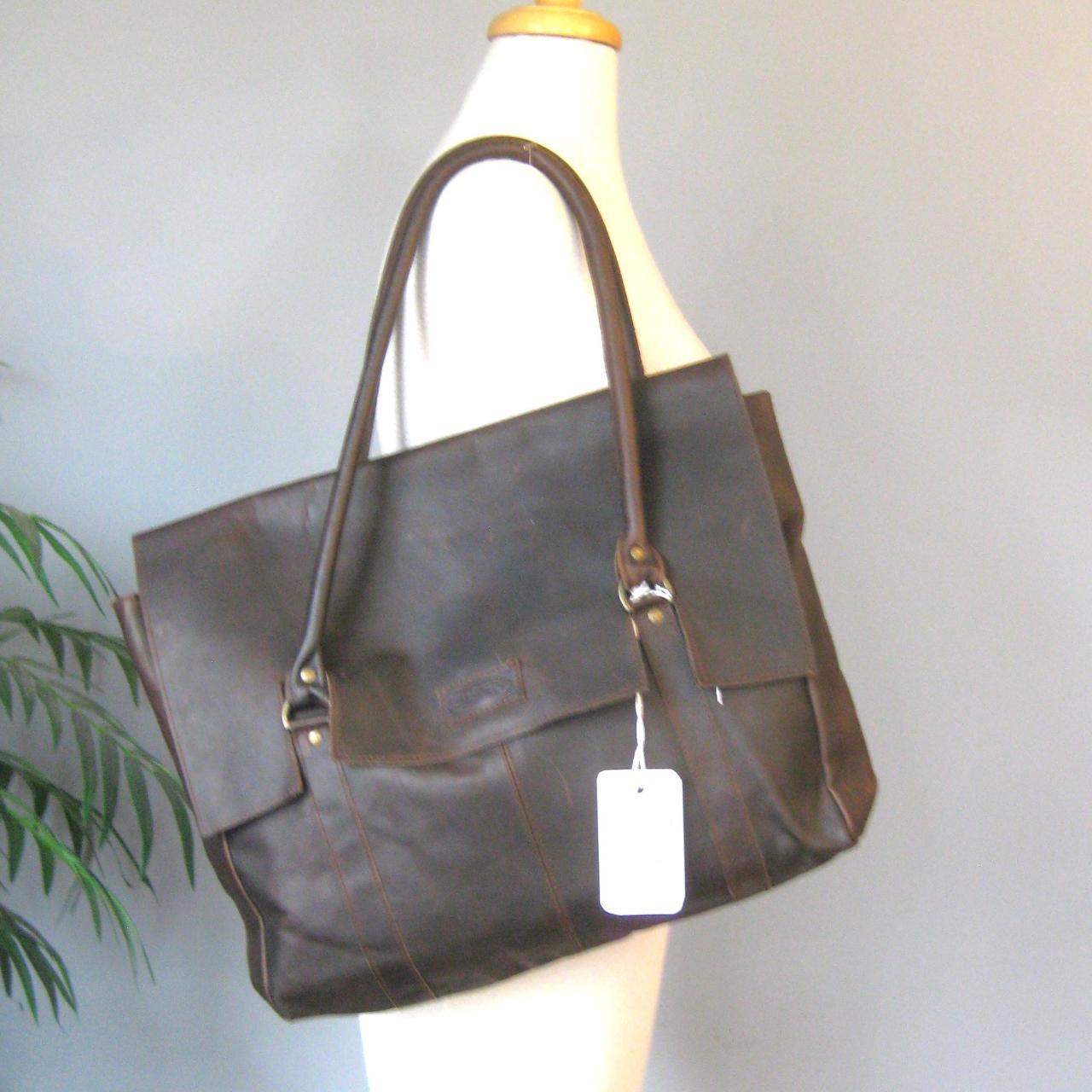 Simple large leather messenger bag by Sharo. It's... Depop