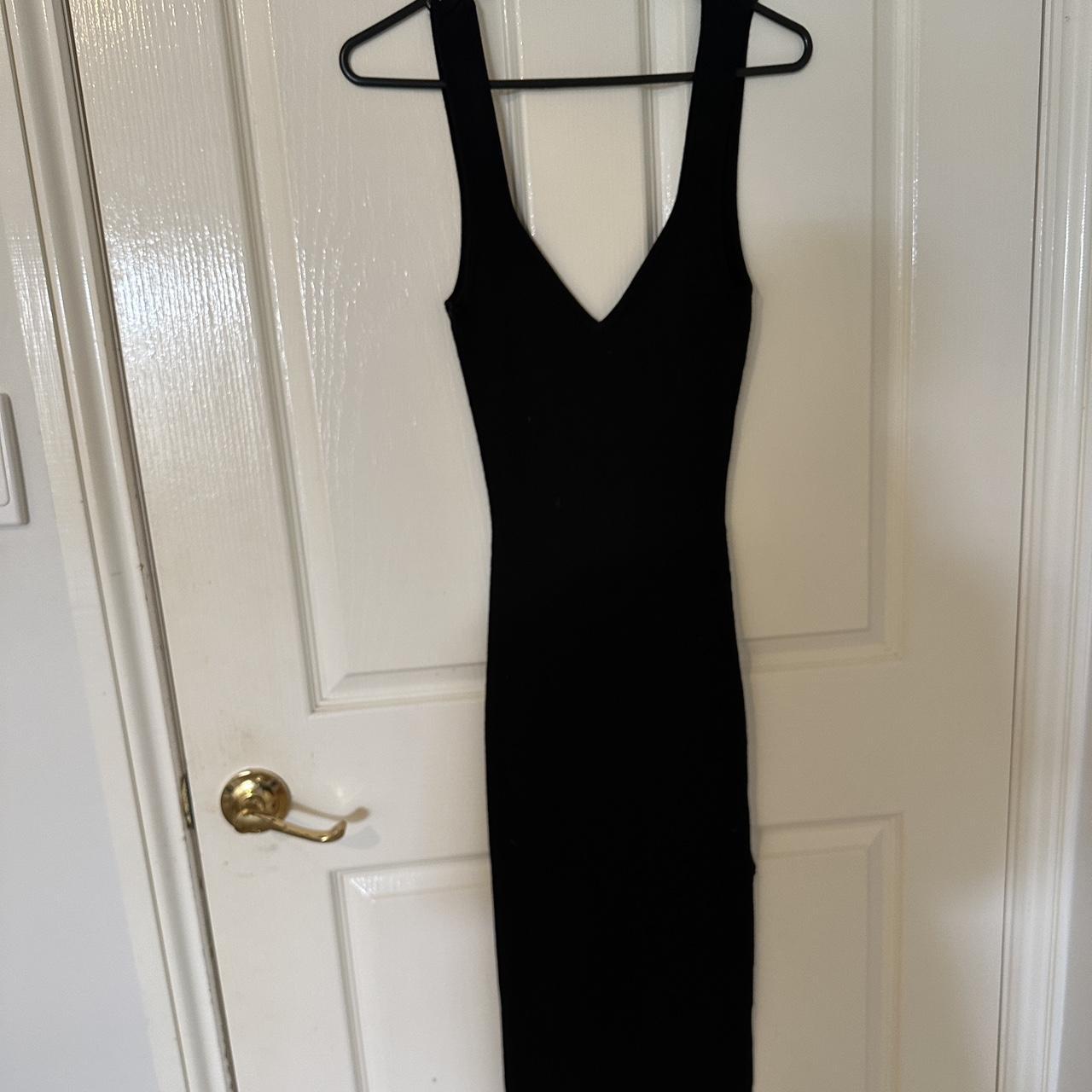 No brand black midi dress with low back. Never... - Depop