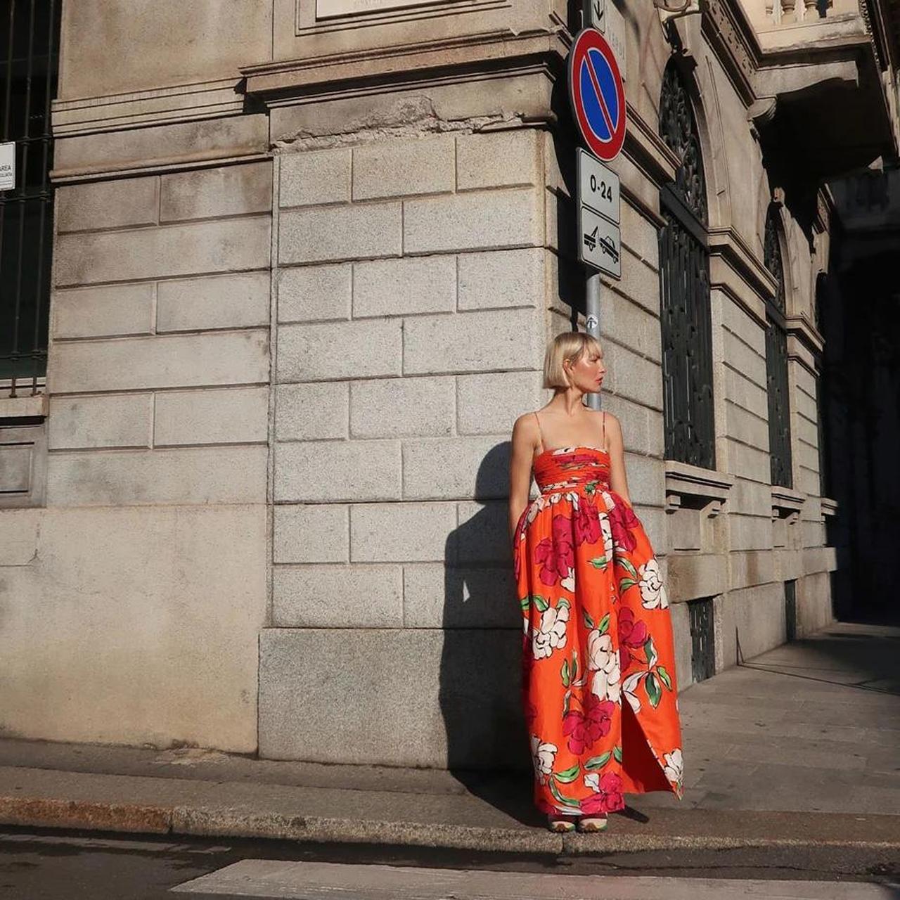 Aje Monument Tulip Maxi Dress orange