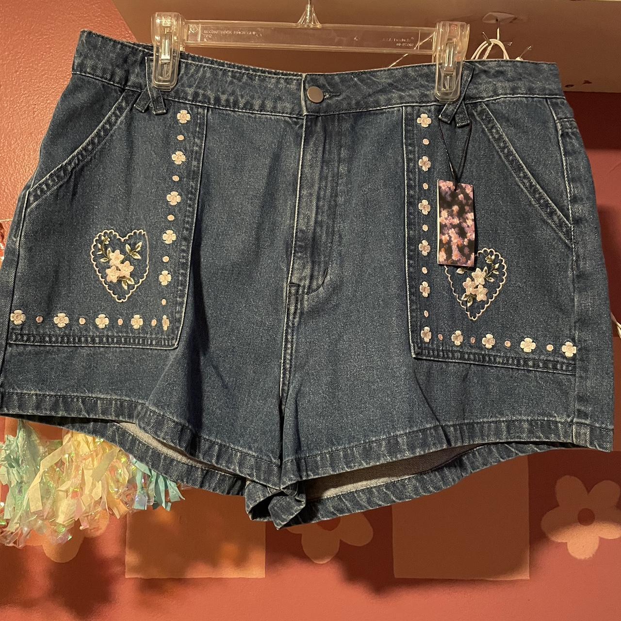 new with tags cider jean shorts! super cute floral... Depop