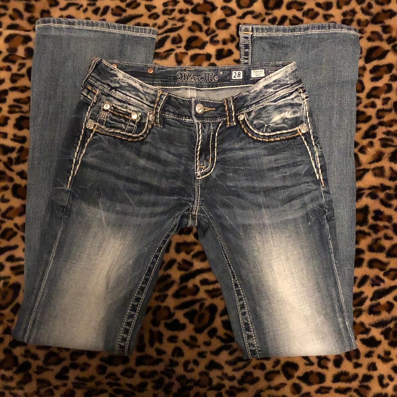 Miss Me bootcut low rise jeans Size 28” Inseam... - Depop