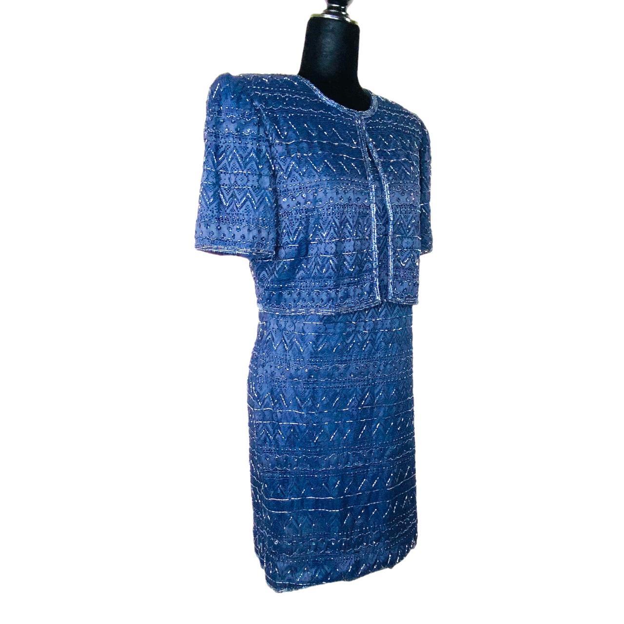 Laurence Kazar New York Sequined Evening Dress... Depop