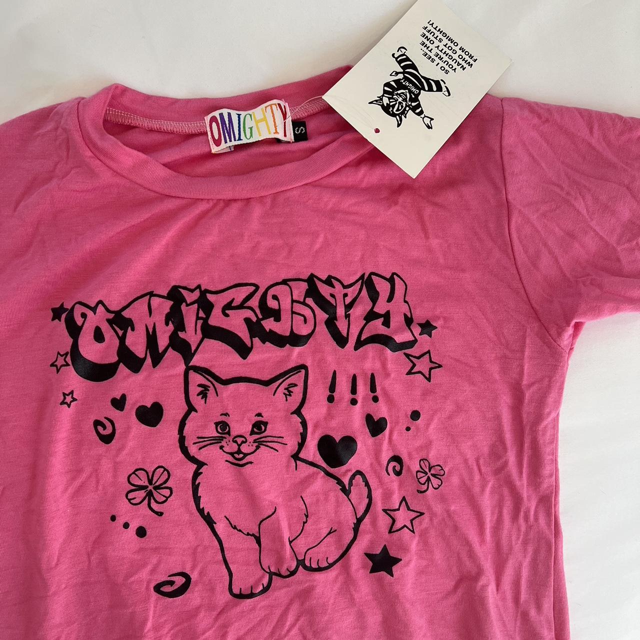 Pink Cat Shirt
 Omighty pink cat shirt Depop