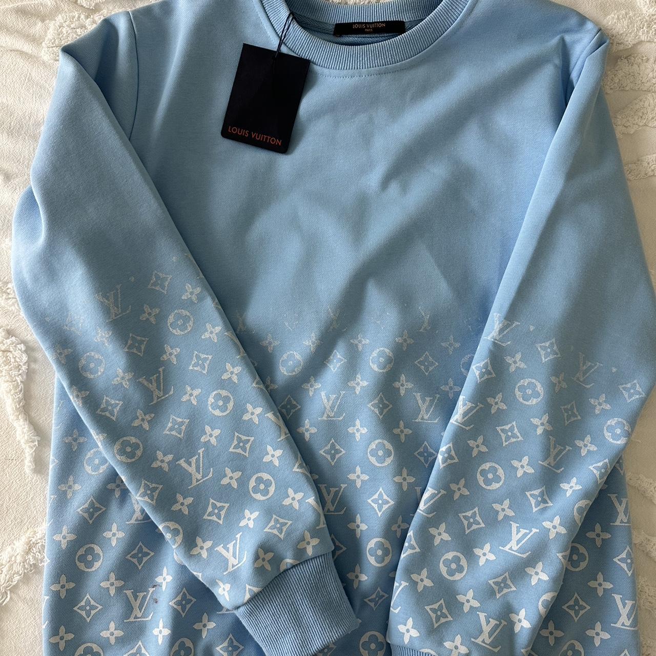 Louis Vuitton Women's Blue and White Jumper | Depop