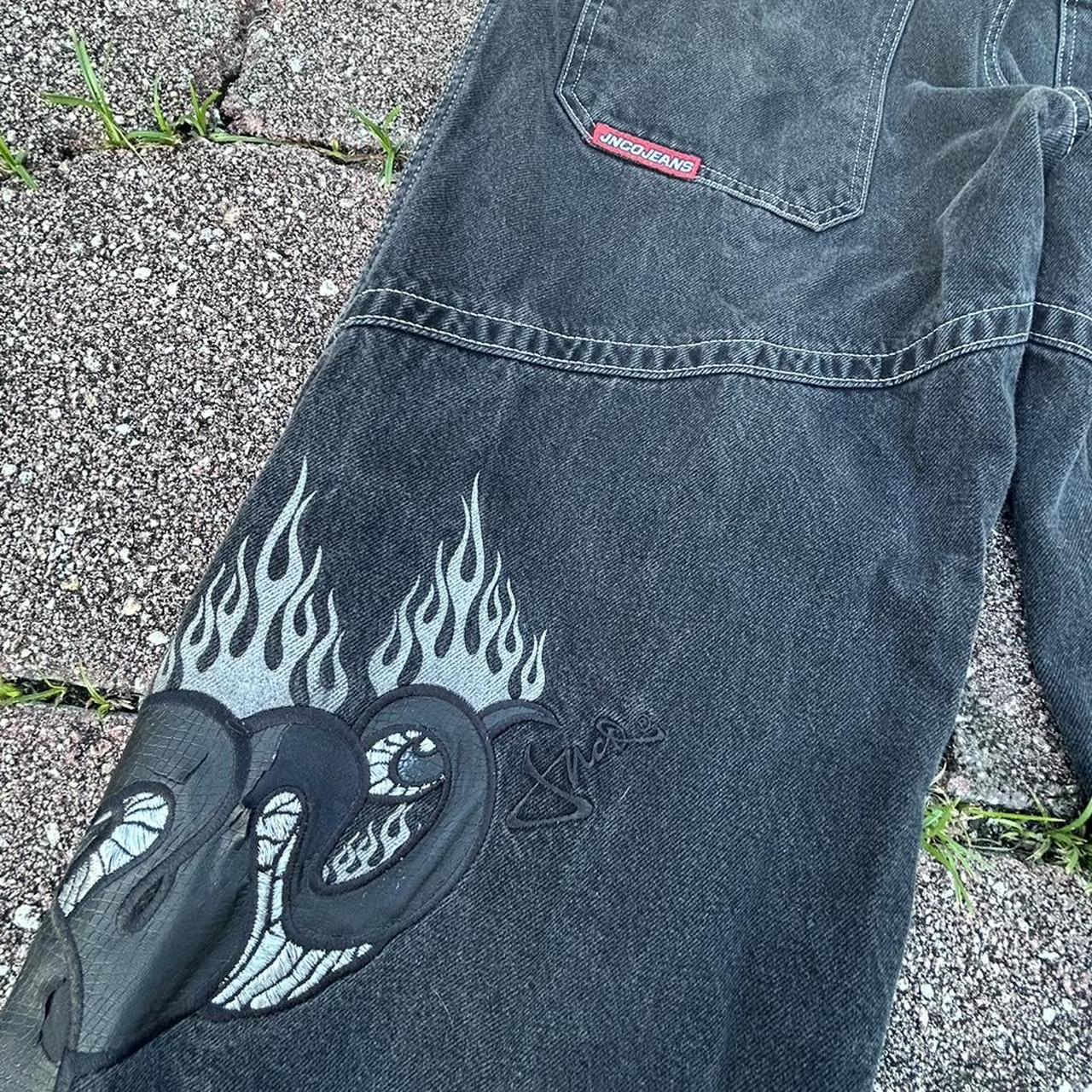 Vintage Jnco Wide Leg Baggy Jeans. Crazy snake... - Depop