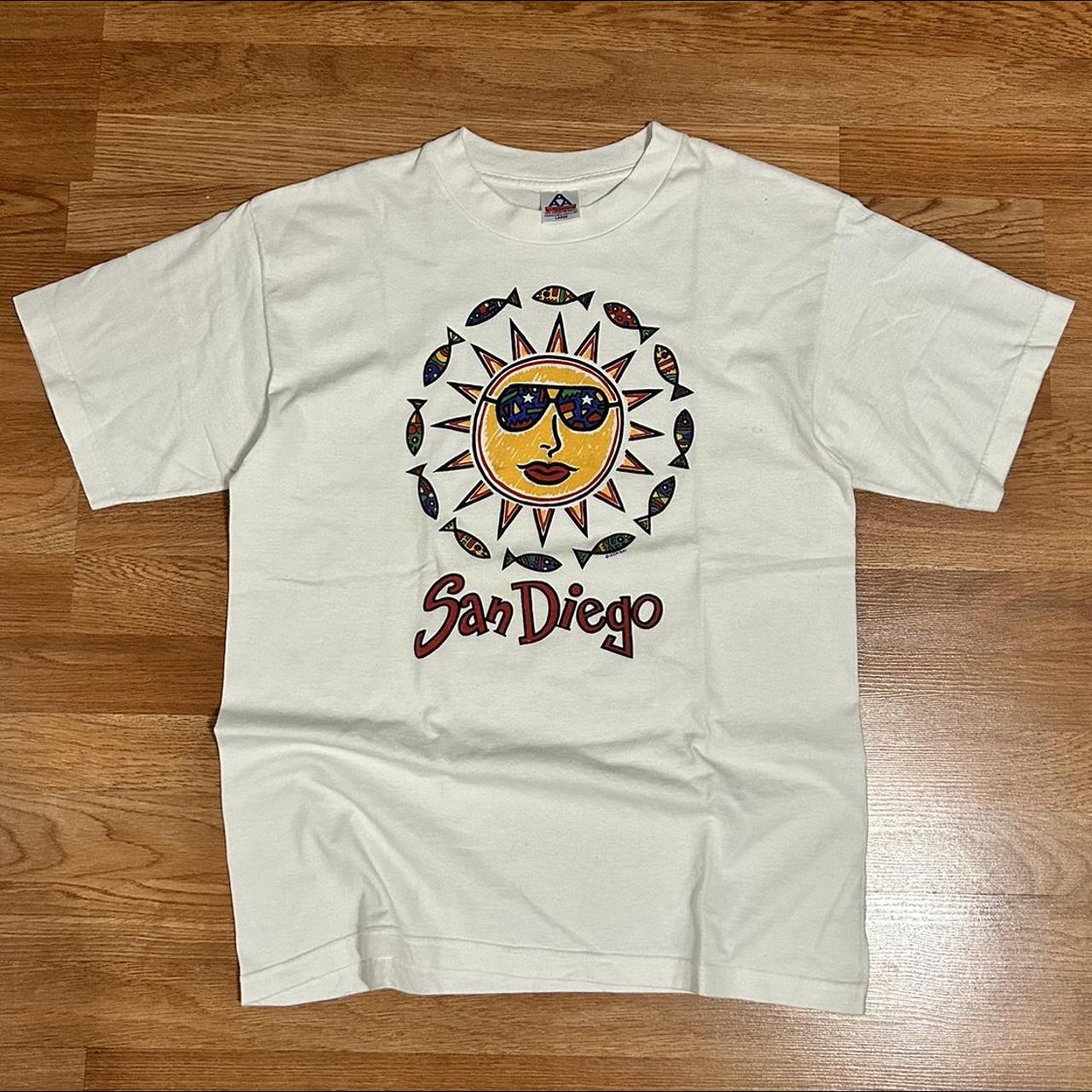 Vintage 90s San Diego Sun & Fish Art T Shirt. Great... - Depop